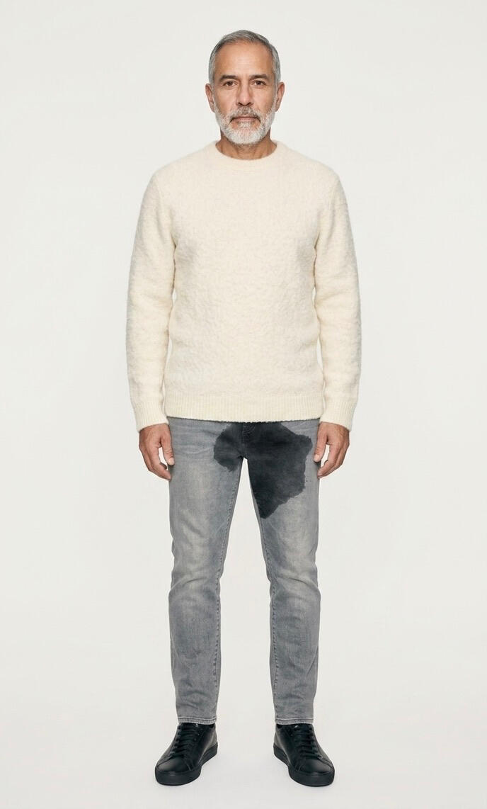 Wet Pants Denim Model Model styling Wet Pants Denim jeans in gray